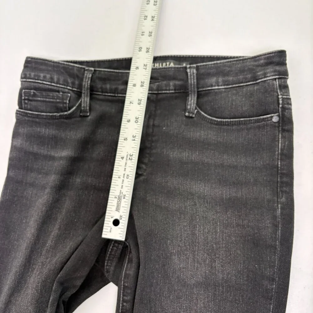 Athleta Sculptek Straight Skinny Jeans Womens Size 2 Black‎ Denim Stretch